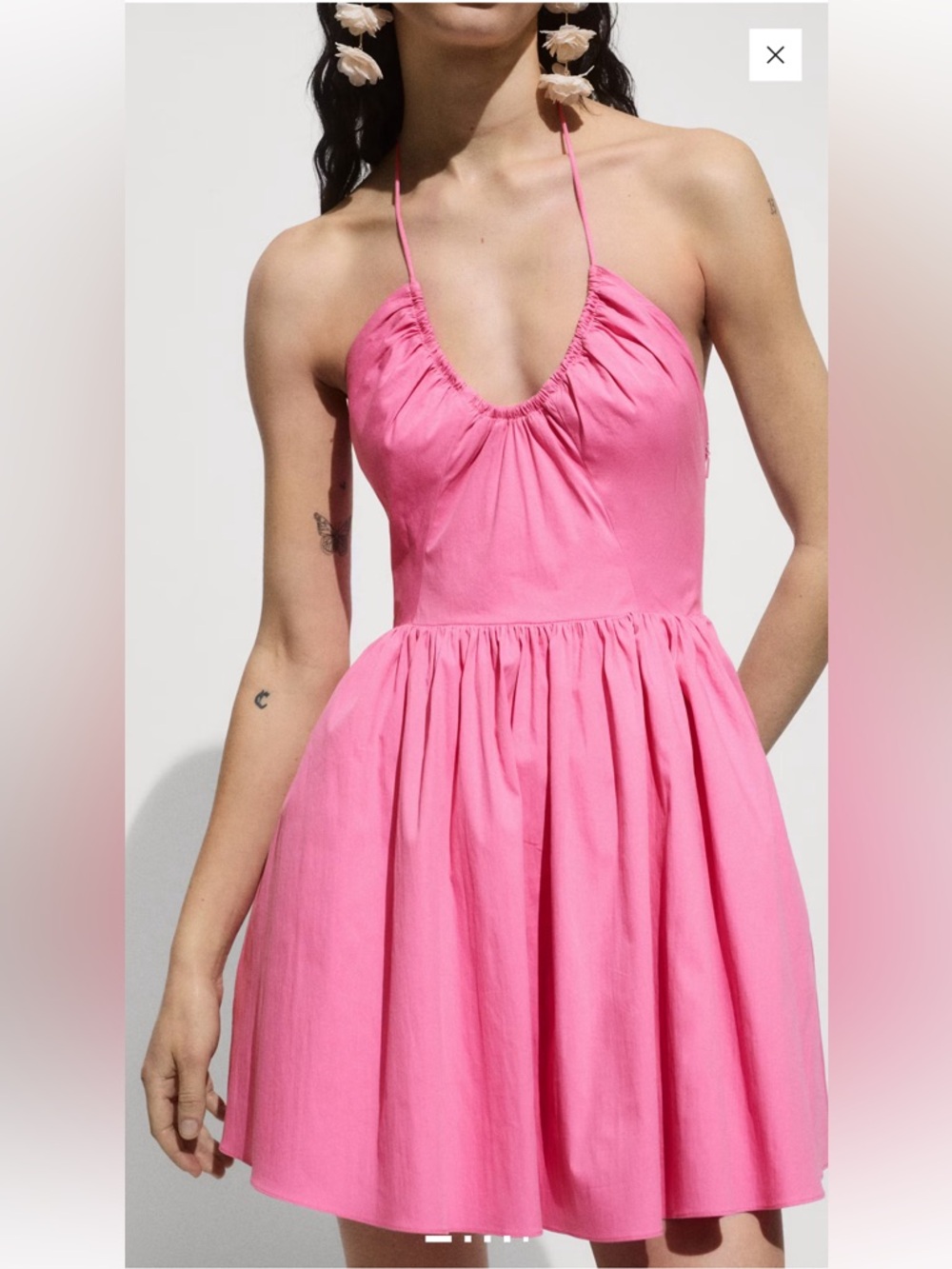 Mango Hot Pink Halter Mini Dress